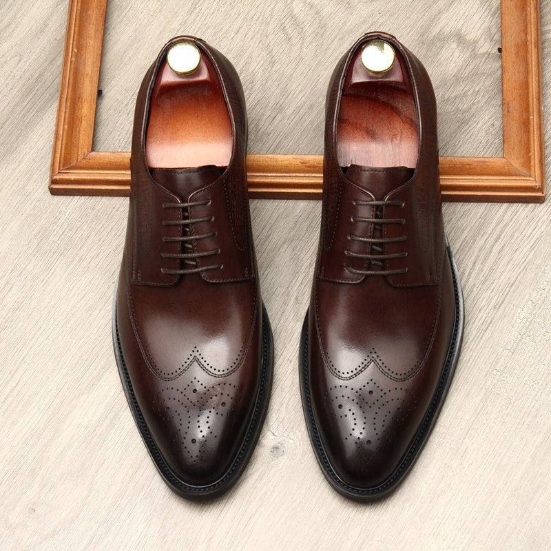Ribbed Texture Men's Derby: Stylish Banquet Formal Dress Shoesyes