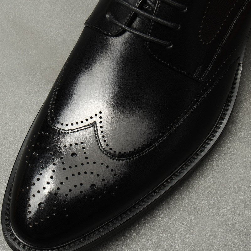 Ribbed Texture Men's Derby: Stylish Banquet Formal Dress Shoesyes