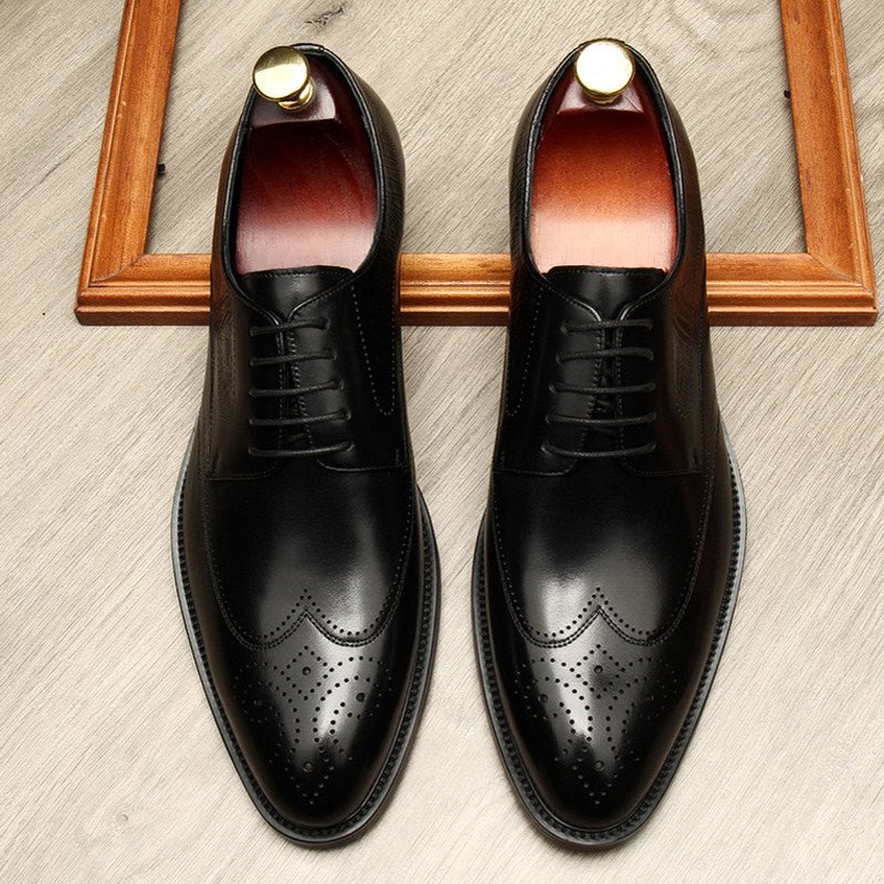 Ribbed Texture Men's Derby: Stylish Banquet Formal Dress Shoesyes