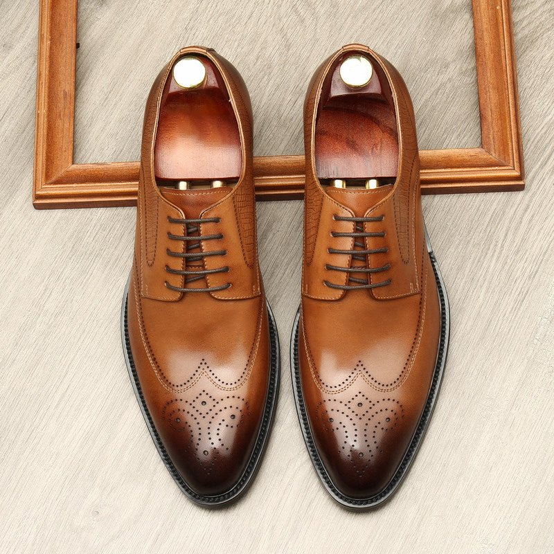 Ribbed Texture Men's Derby: Stylish Banquet Formal Dress Shoesyes