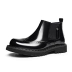 round toe mens formal ankle boots thick sole chelseayes