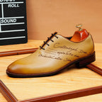 Script Engraved Oxford Shoes Elegant Gala Party Dress Shoes Menyes