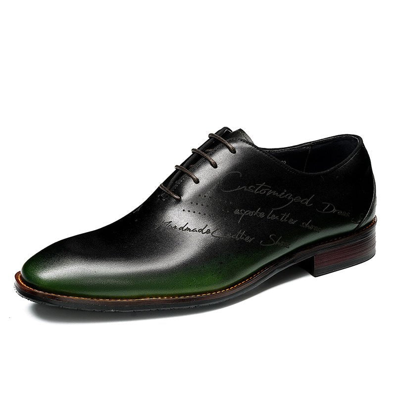 Script Engraved Oxford Shoes Elegant Gala Party Dress Shoes Menyes