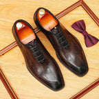 Scritto Patina Oxford Shoes Modern Groom Wedding Dress Shoes Menyes