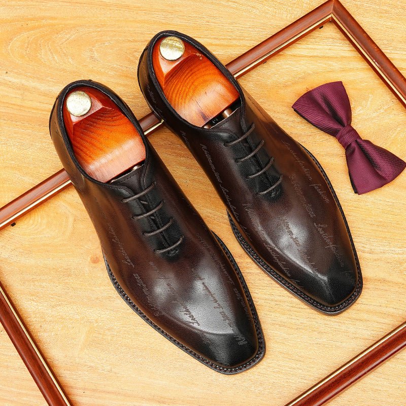Scritto Patina Oxford Shoes Modern Groom Wedding Dress Shoes Menyes