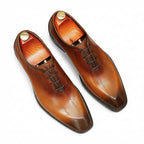 Scritto Patina Oxford Shoes Modern Groom Wedding Dress Shoes Menyes