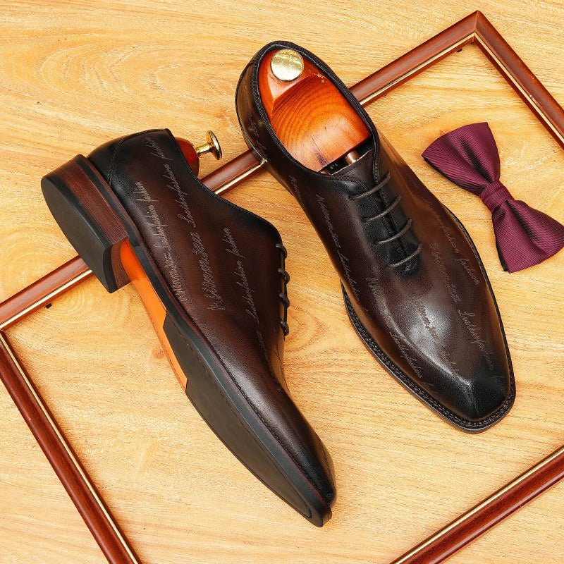 Scritto Patina Oxford Shoes Modern Groom Wedding Dress Shoes Menyes
