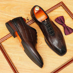 Scritto Patina Oxford Shoes Modern Groom Wedding Dress Shoes Menyes