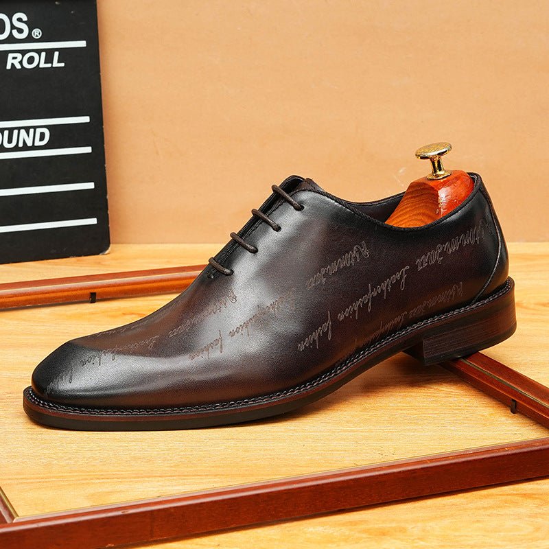 Scritto Patina Oxford Shoes Modern Groom Wedding Dress Shoes Menyes
