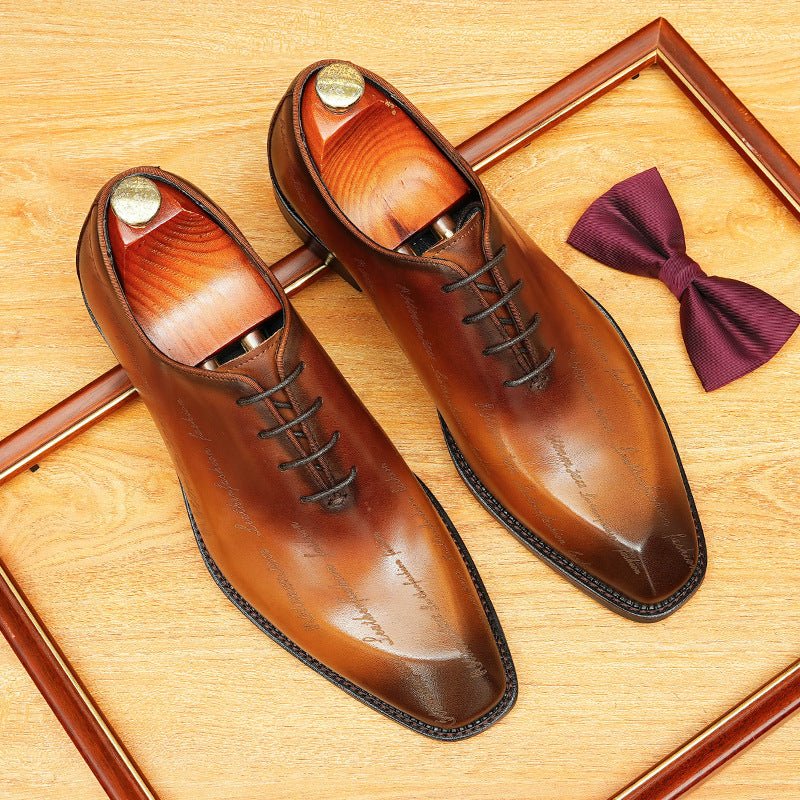 Scritto Patina Oxford Shoes Modern Groom Wedding Dress Shoes Menyes