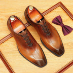 Scritto Patina Oxford Shoes Modern Groom Wedding Dress Shoes Menyes