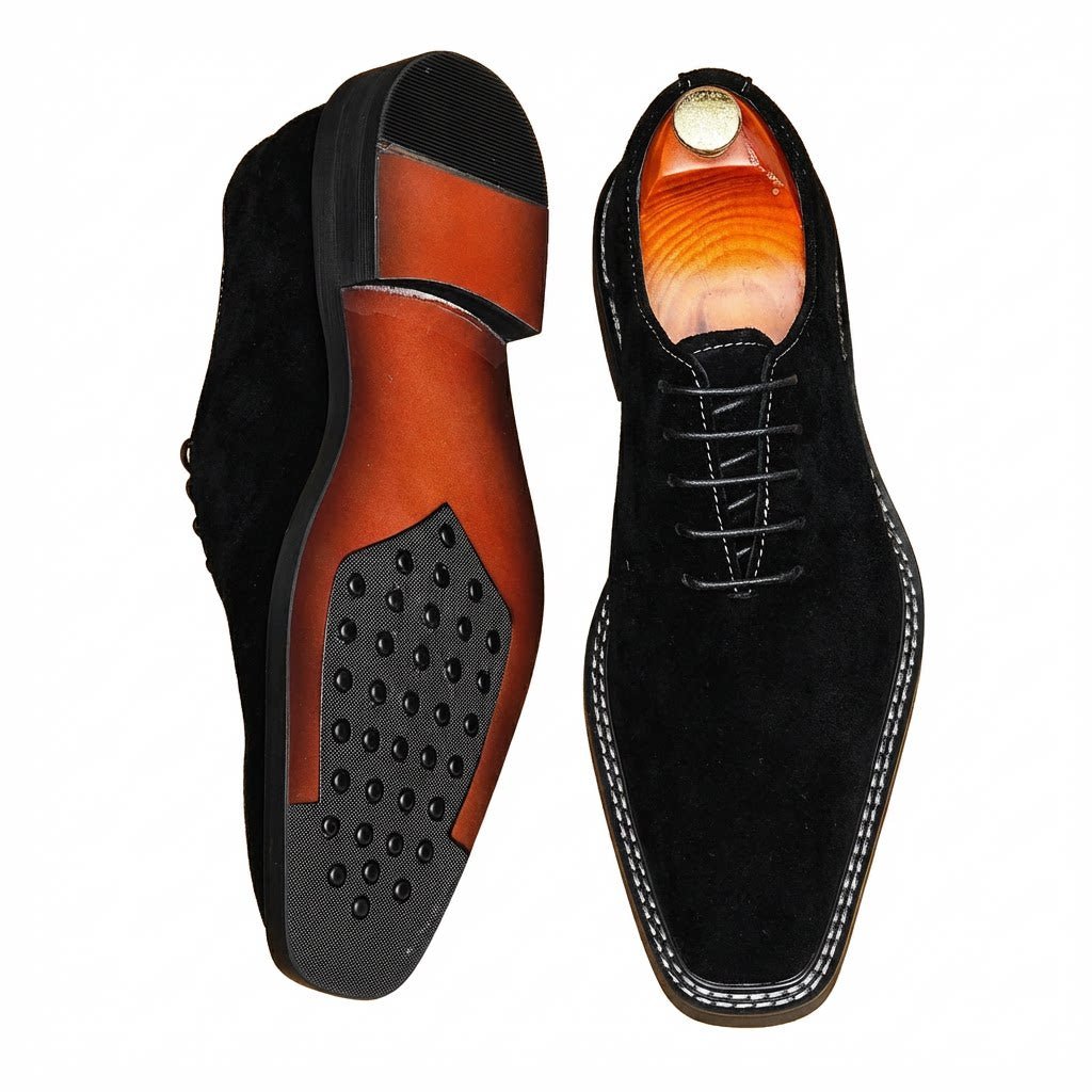 Sharp Men's Handmade Suede Leather Oxford Dress Shoesyes