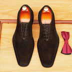 Sharp Men's Handmade Suede Leather Oxford Dress Shoesyes
