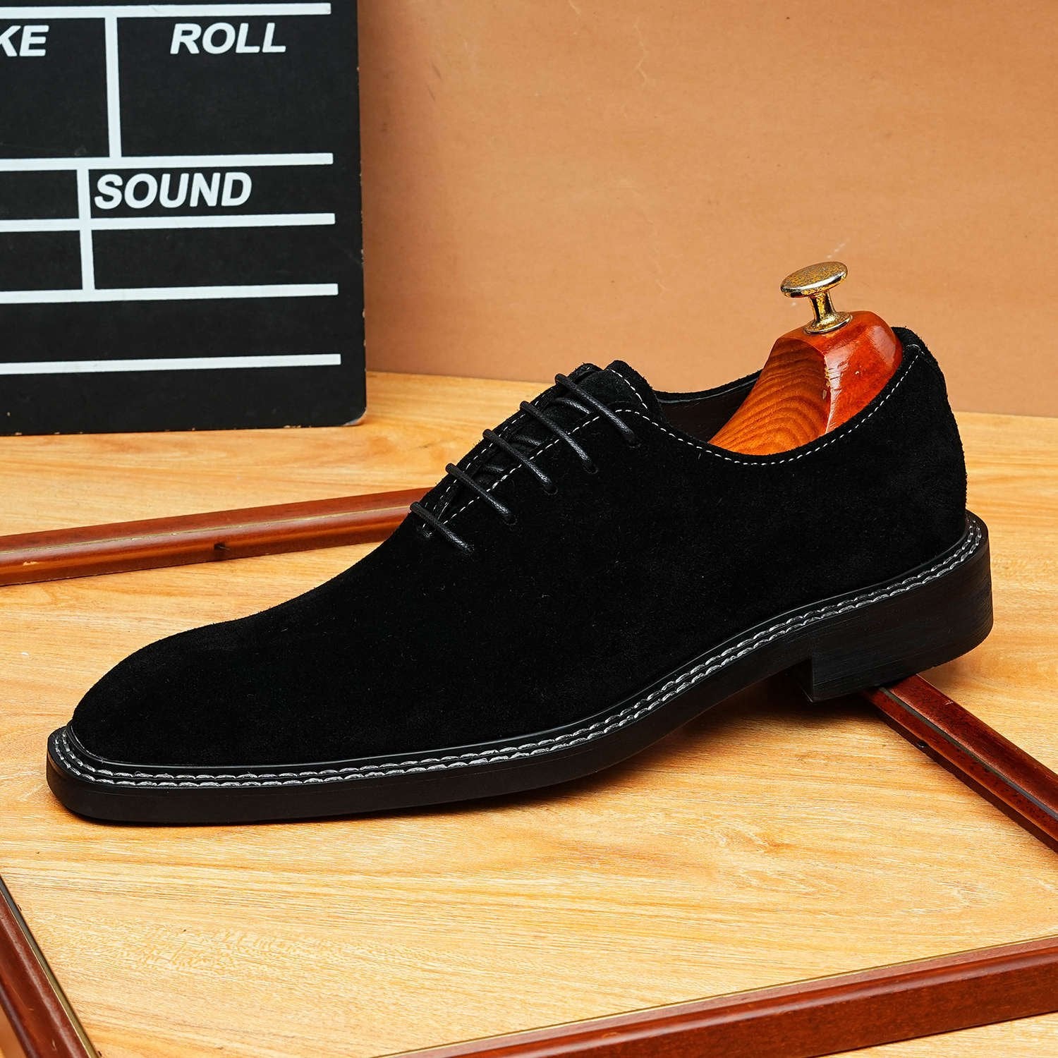 Sharp Men's Handmade Suede Leather Oxford Dress Shoesyes