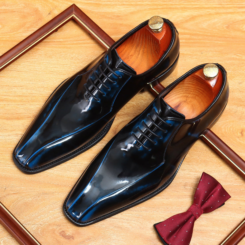 Navy Blue Fashion Men's Oxford Wedding Dress Shoes