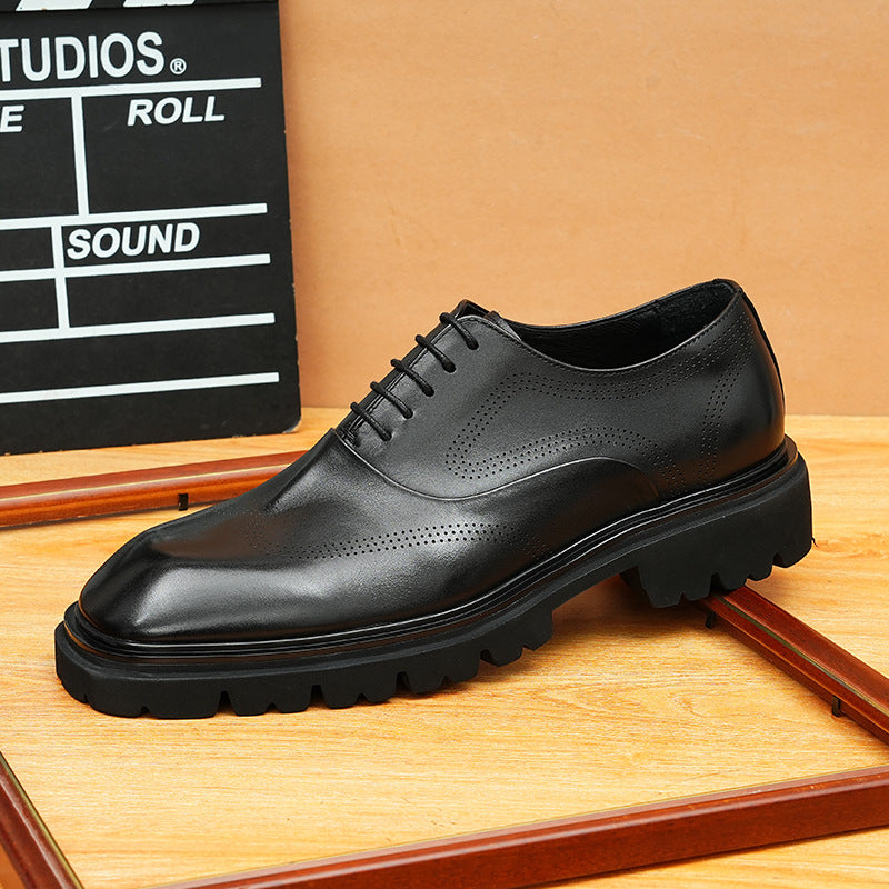bomeishoes men shoes to wear with business casual Lace-up Oxford dress shoes