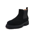 Pointed Plain Toe Suede Lug Chelsea Boots for Men