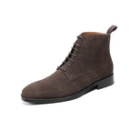 Men's Suede Chisel Plain Toe Lace-Up Ankle Dress Boots