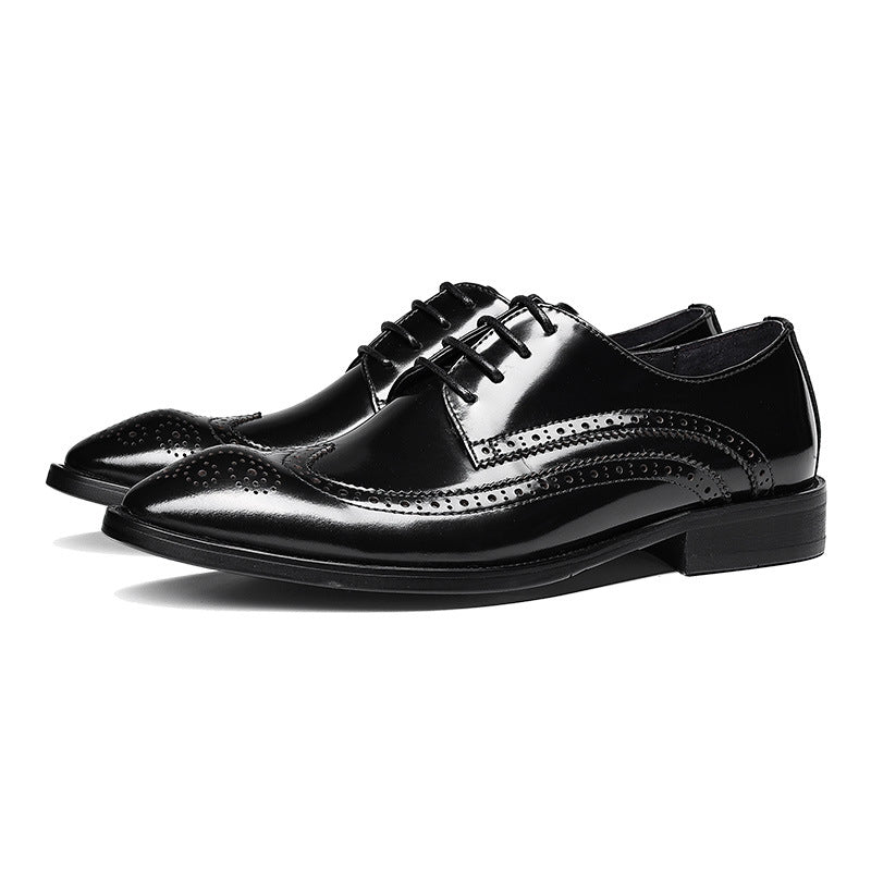 formal Brogue Dress shoes for men stylish Classic Lace up Derby shoes