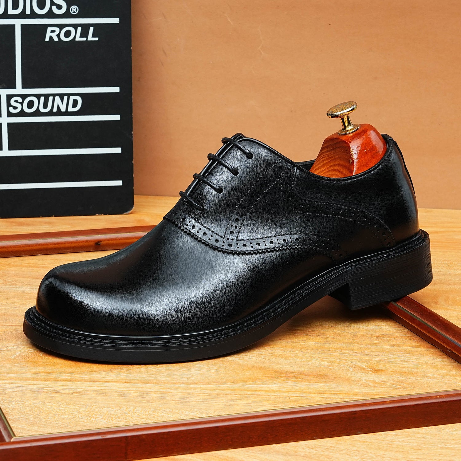 bomeishoes Round toe men's shoes oxfords style Lace-up Dress shoes