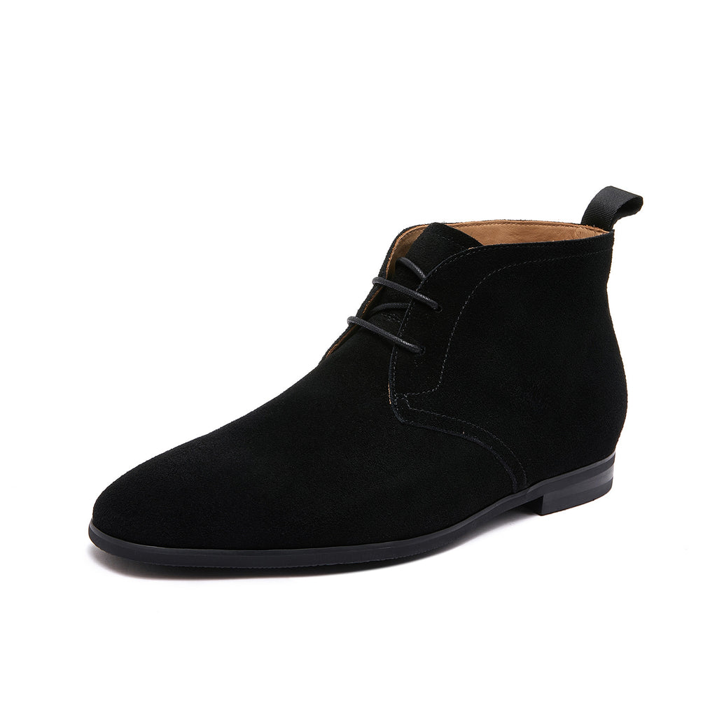 Men's Suede Chisel Plain Toe Lace-Up Chukka Dress Boots