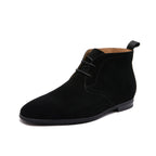 Men's Suede Chisel Plain Toe Lace-Up Chukka Dress Boots