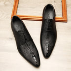 Men's Raised Crocodile Embossed Derby Dress Shoes