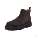 Pointed Plain Toe Suede Lug Chelsea Boots for Men