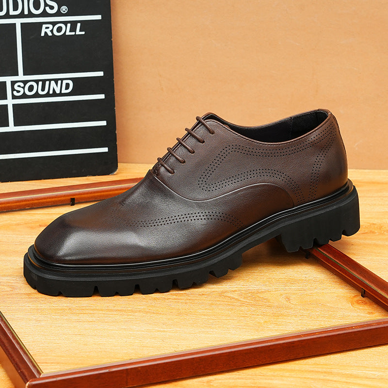 bomeishoes men shoes to wear with business casual Lace-up Oxford dress shoes