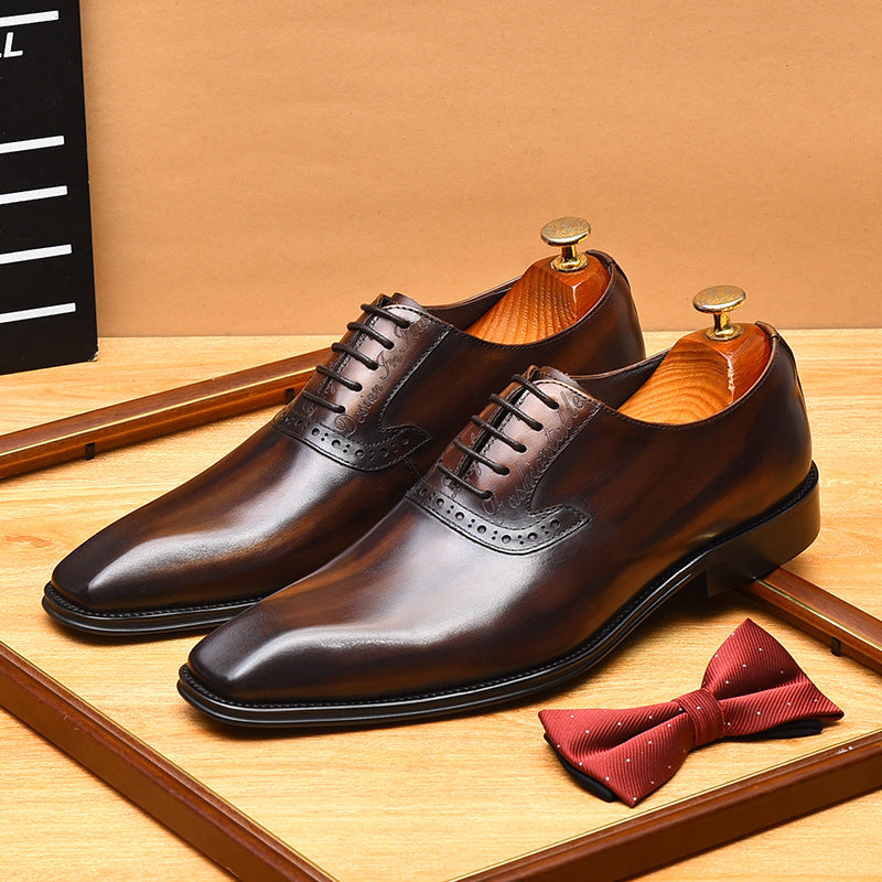 bomeishoes Fashion oxford dress shoes mens Lace-up Wedding shoes