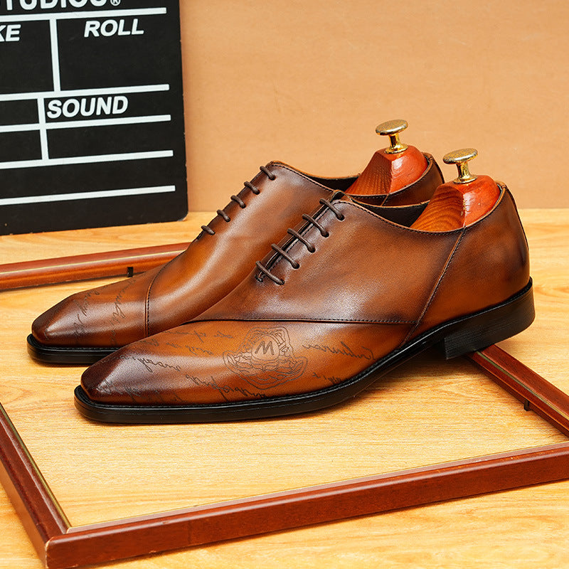bomeishoes formal dress shoes for wedding Lace-up Oxford shoes