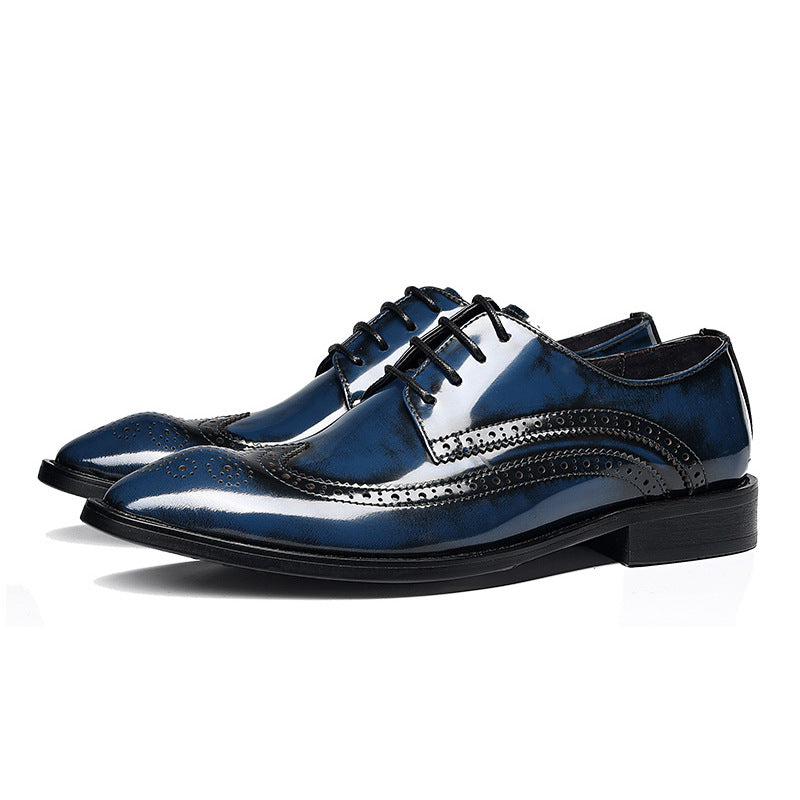 formal Brogue Dress shoes for men stylish Classic Lace up Derby shoes