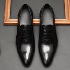 Sleek Pointed Dotted Oxfords Men's Executive Dress Shoesyes