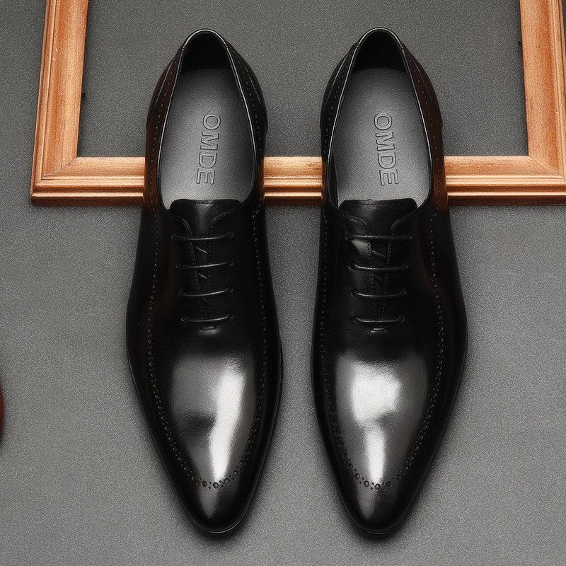 Sleek Pointed Dotted Oxfords Men's Executive Dress Shoesyes