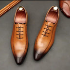 Sleek Pointed Dotted Oxfords Men's Executive Dress Shoesyes