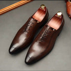 Sleek Pointed Dotted Oxfords Men's Executive Dress Shoesyes