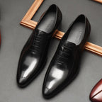 Sleek Pointed Dotted Oxfords Men's Executive Dress Shoesyes