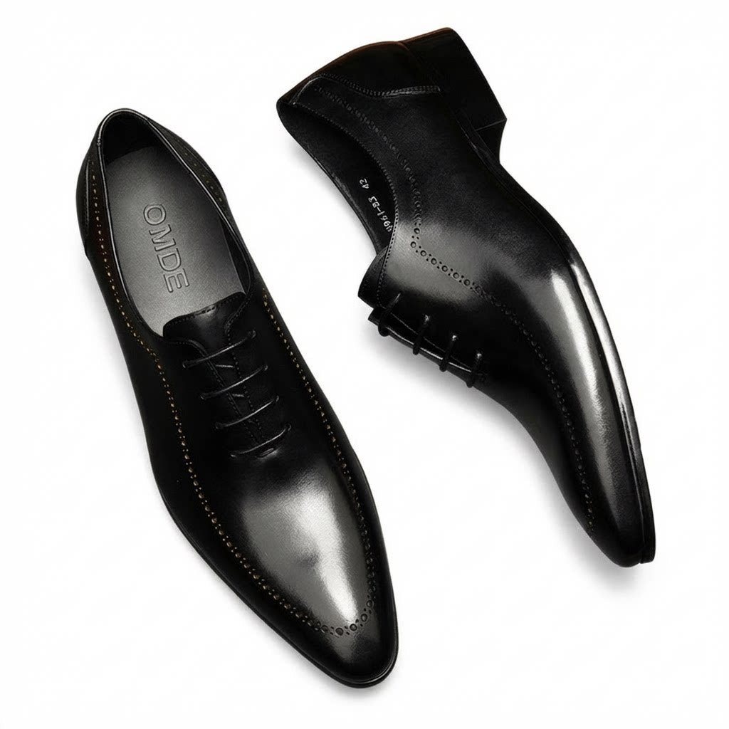 Sleek Pointed Dotted Oxfords Men's Executive Dress Shoesyes