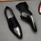 Sleek Pointed Dotted Oxfords Men's Executive Dress Shoesyes