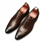 Sleek Pointed Dotted Oxfords Men's Executive Dress Shoesyes