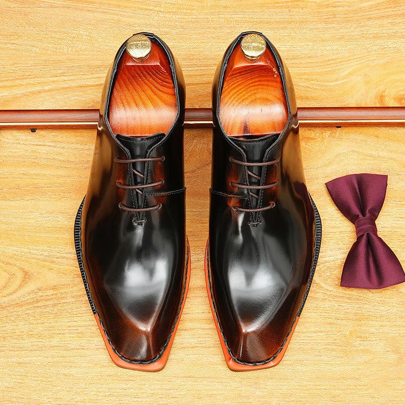 Sleek Square Toe Oxford Shoes Modern Groom Wedding Dress Shoes Menyes