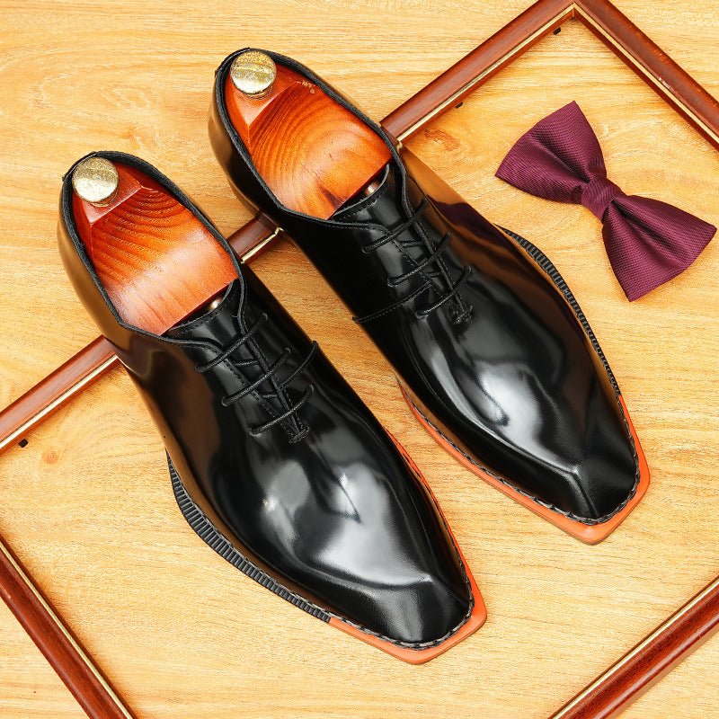 Sleek Square Toe Oxford Shoes Modern Groom Wedding Dress Shoes Menyes