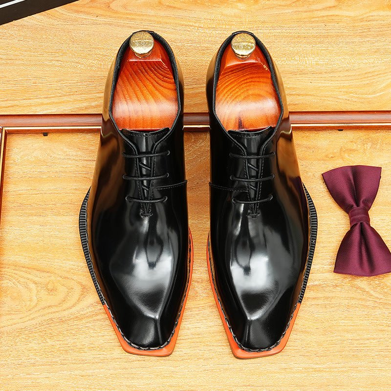 Sleek Square Toe Oxford Shoes Modern Groom Wedding Dress Shoes Menyes