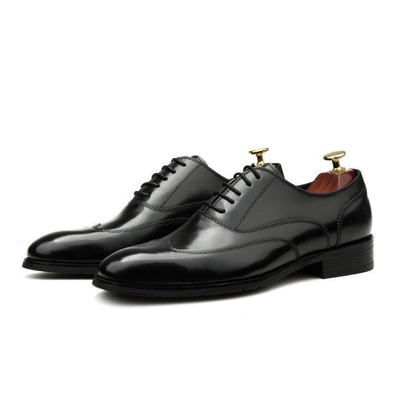 Sleek Wingtip Oxfords: Modern Fashion Wedding Men's Dress Shoesyes
