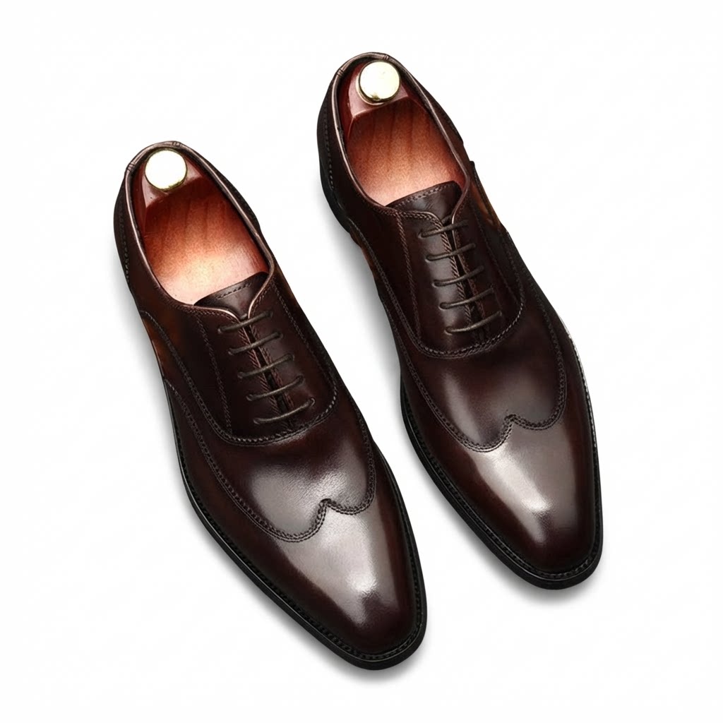 Sleek Wingtip Oxfords: Modern Fashion Wedding Men's Dress Shoesyes