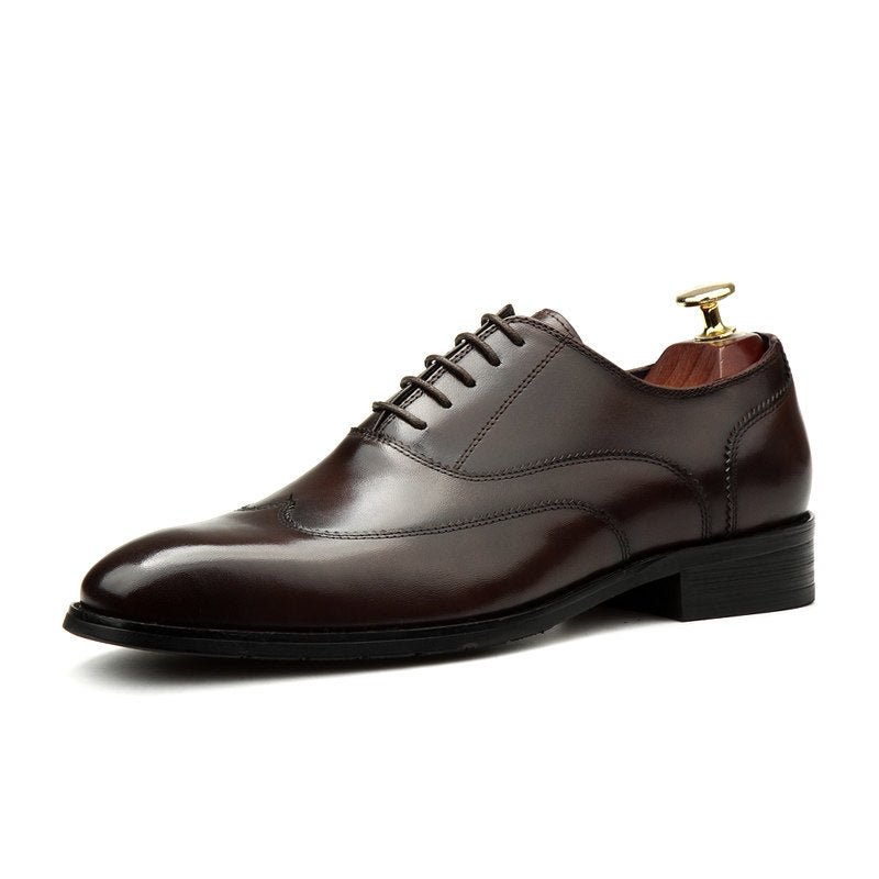 Sleek Wingtip Oxfords: Modern Fashion Wedding Men's Dress Shoesyes