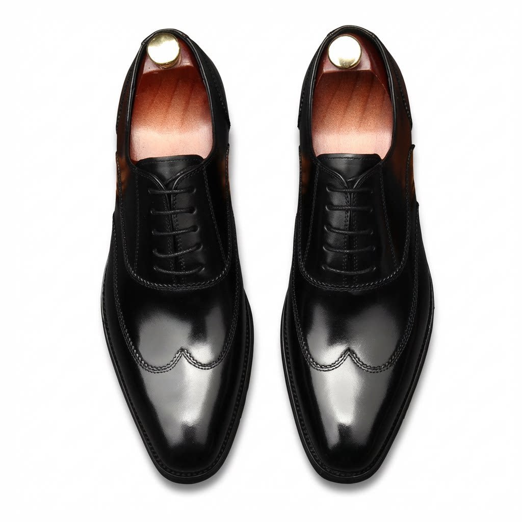 Sleek Wingtip Oxfords: Modern Fashion Wedding Men's Dress Shoesyes