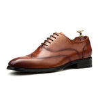 Sleek Wingtip Oxfords: Modern Fashion Wedding Men's Dress Shoesyes