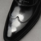 Sleek Wingtip Oxfords: Modern Fashion Wedding Men's Dress Shoesyes