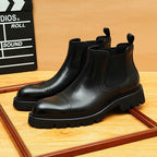 slip on boots dress shoes for men thick sole chelseayes